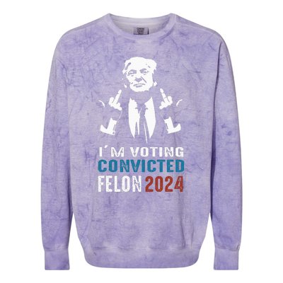 Yes IM Voting Convicted Felon 2024 Colorblast Crewneck Sweatshirt