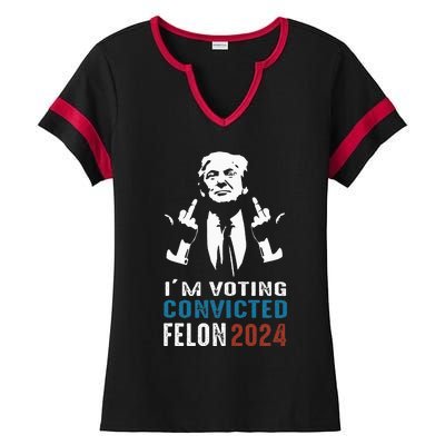 Yes IM Voting Convicted Felon 2024 Ladies Halftime Notch Neck Tee