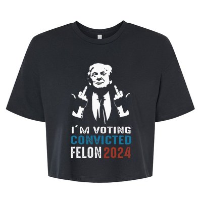 Yes IM Voting Convicted Felon 2024 Bella+Canvas Jersey Crop Tee