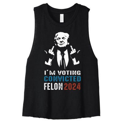 Yes IM Voting Convicted Felon 2024 Women's Racerback Cropped Tank