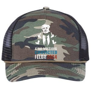 Yes IM Voting Convicted Felon 2024 Retro Rope Trucker Hat Cap