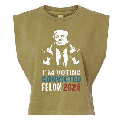 Yes IM Voting Convicted Felon 2024 Garment-Dyed Women's Muscle Tee