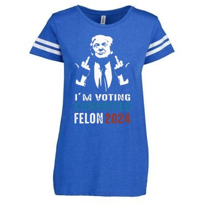 Yes IM Voting Convicted Felon 2024 Enza Ladies Jersey Football T-Shirt