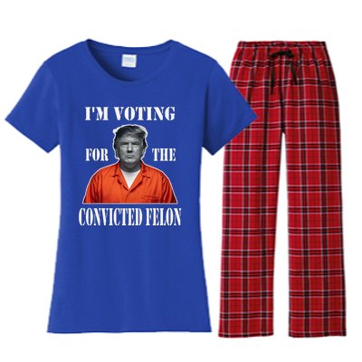 Yes IM Voting Convicted Felon 2024 Women's Flannel Pajama Set