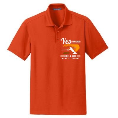 Yes I Waterski Like A Athletes Water Skiing Ski Lover Gift Dry Zone Grid Polo