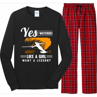 Yes I Waterski Like A Athletes Water Skiing Ski Lover Gift Long Sleeve Pajama Set