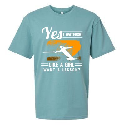 Yes I Waterski Like A Athletes Water Skiing Ski Lover Gift Sueded Cloud Jersey T-Shirt