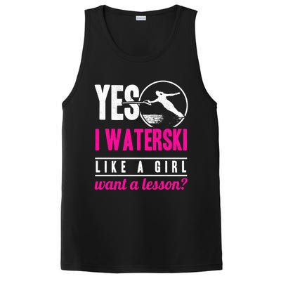 Yes I Waterski Like A Want A Lesson Water Skiing Gift PosiCharge Competitor Tank