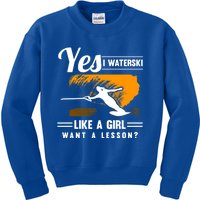 Yes I Waterski Like A Athletes Water Skiing Ski Lover Gift Kids Sweatshirt