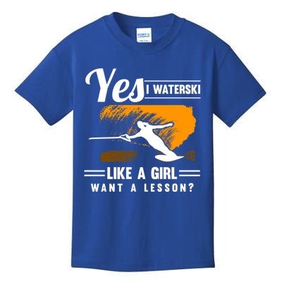 Yes I Waterski Like A Athletes Water Skiing Ski Lover Gift Kids T-Shirt