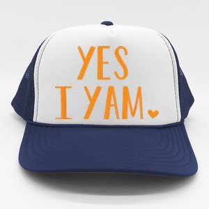 Yes I Yam Funny Thanksgiving Halloween Matching Couple Gift Trucker Hat