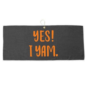 Yes I Yam My Sweet Potato For Matching Couple Thanksgiving Large Microfiber Waffle Golf Towel