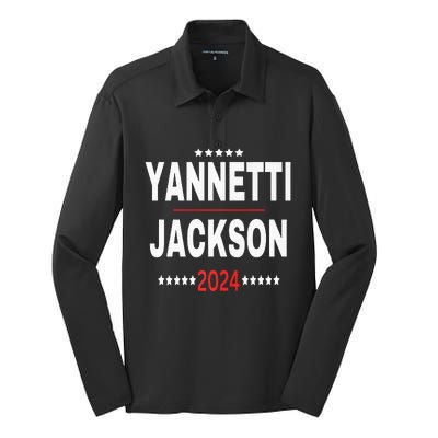 Yannetti Jackson 2024 Vote For Your Favorite Defense Team Silk Touch Performance Long Sleeve Polo