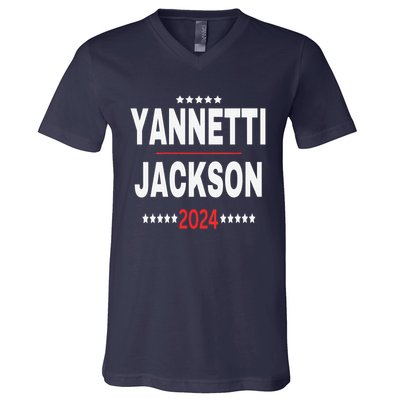 Yannetti Jackson 2024 Vote For Your Favorite Defense Team! V-Neck T-Shirt