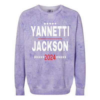 Yannetti Jackson 2024 Vote For Your Favorite Defense Team Colorblast Crewneck Sweatshirt