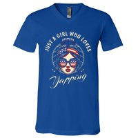 Yapper Just A Who Loves Yapping Usa Messy Gen Z Slang Gift V-Neck T-Shirt