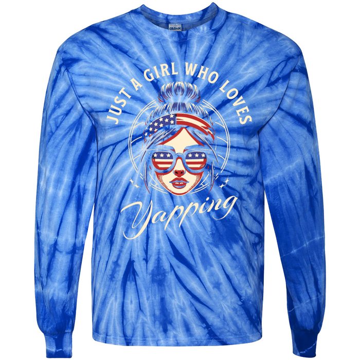 Yapper Just A Who Loves Yapping Usa Messy Gen Z Slang Gift Tie-Dye Long Sleeve Shirt