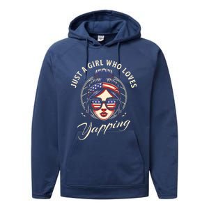 Yapper Just A Who Loves Yapping Usa Messy Gen Z Slang Gift Performance Fleece Hoodie