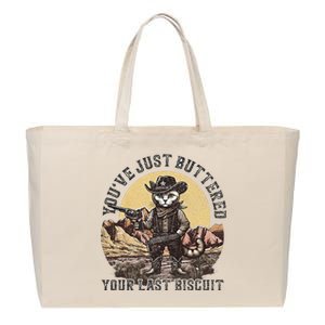 YouVe Just Buttered Your Last Biscuit Western Cat Cowboy Cotton Canvas Jumbo Tote