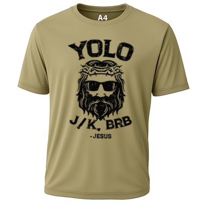 Yolo Jk Brb Jesus Funny Easter Day Ressurection Christians Performance Shirt