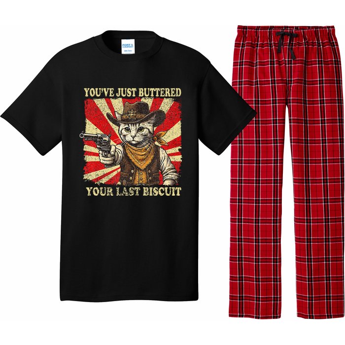 YouVe Just Buttered Your Last Biscuit Western Cat Cowboy Pajama Set