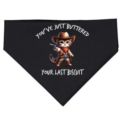 YouVe Just Buttered Your Last Biscuit Western Cat Cowboy USA-Made Doggie Bandana