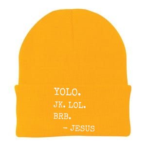 Yolo Jk Brb Jesus Knit Cap Winter Beanie