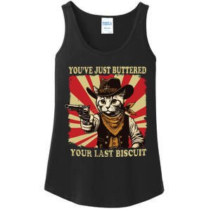 Youve Just Buttered Your Last Biscuit Western Cat Cowboy Ladies Essential Tank