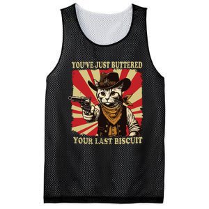 Youve Just Buttered Your Last Biscuit Western Cat Cowboy Mesh Reversible Basketball Jersey Tank