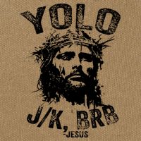 Yolo Jk Brb Jesus Funny Resurrection Christians Easter Day Cotton Canvas Backpack