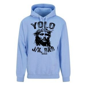 Yolo Jk Brb Jesus Funny Resurrection Christians Easter Day Unisex Surf Hoodie