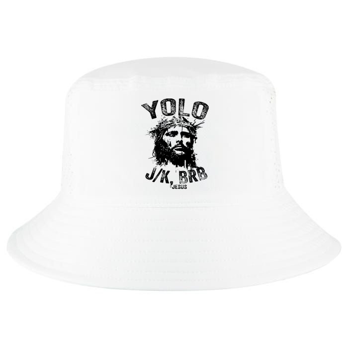 Yolo Jk Brb Jesus Funny Resurrection Christians Easter Day Cool Comfort Performance Bucket Hat