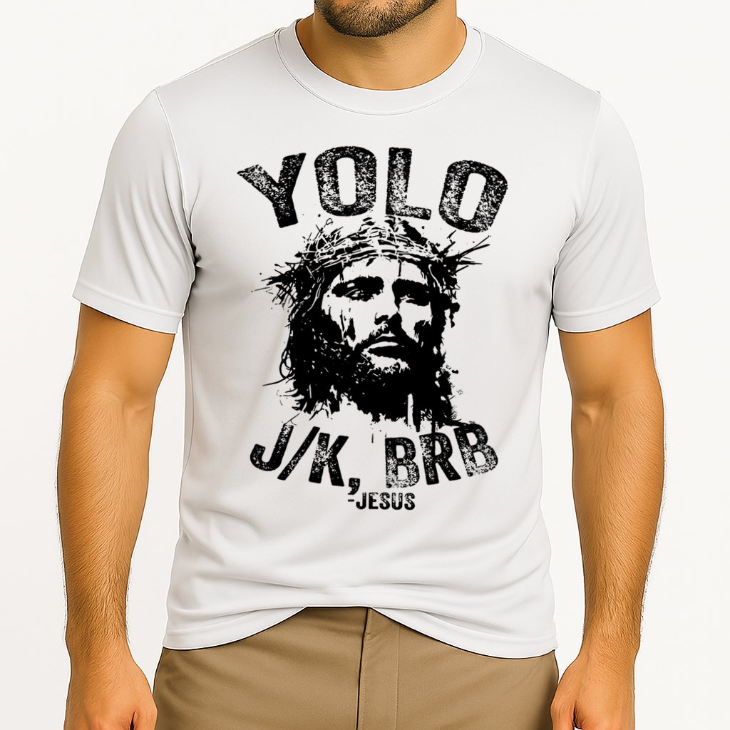 Yolo Jk Brb Jesus Funny Resurrection Christians Easter Day Cooling Performance Crew T-Shirt