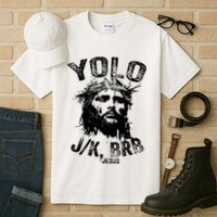 Yolo Jk Brb Jesus Funny Resurrection Christians Easter Day Tall T-Shirt