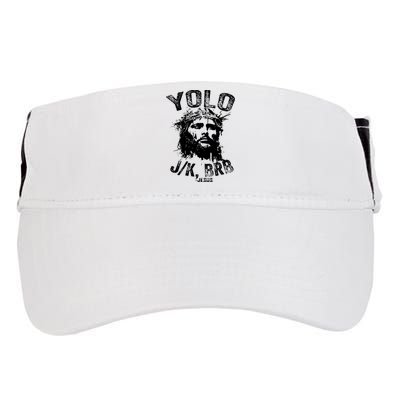 Yolo Jk Brb Jesus Funny Resurrection Christians Easter Day Adult Drive Performance Visor