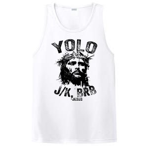 Yolo Jk Brb Jesus Funny Resurrection Christians Easter Day PosiCharge Competitor Tank