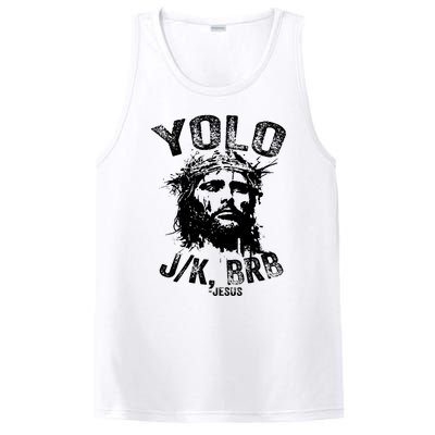 Yolo Jk Brb Jesus Funny Resurrection Christians Easter Day PosiCharge Competitor Tank