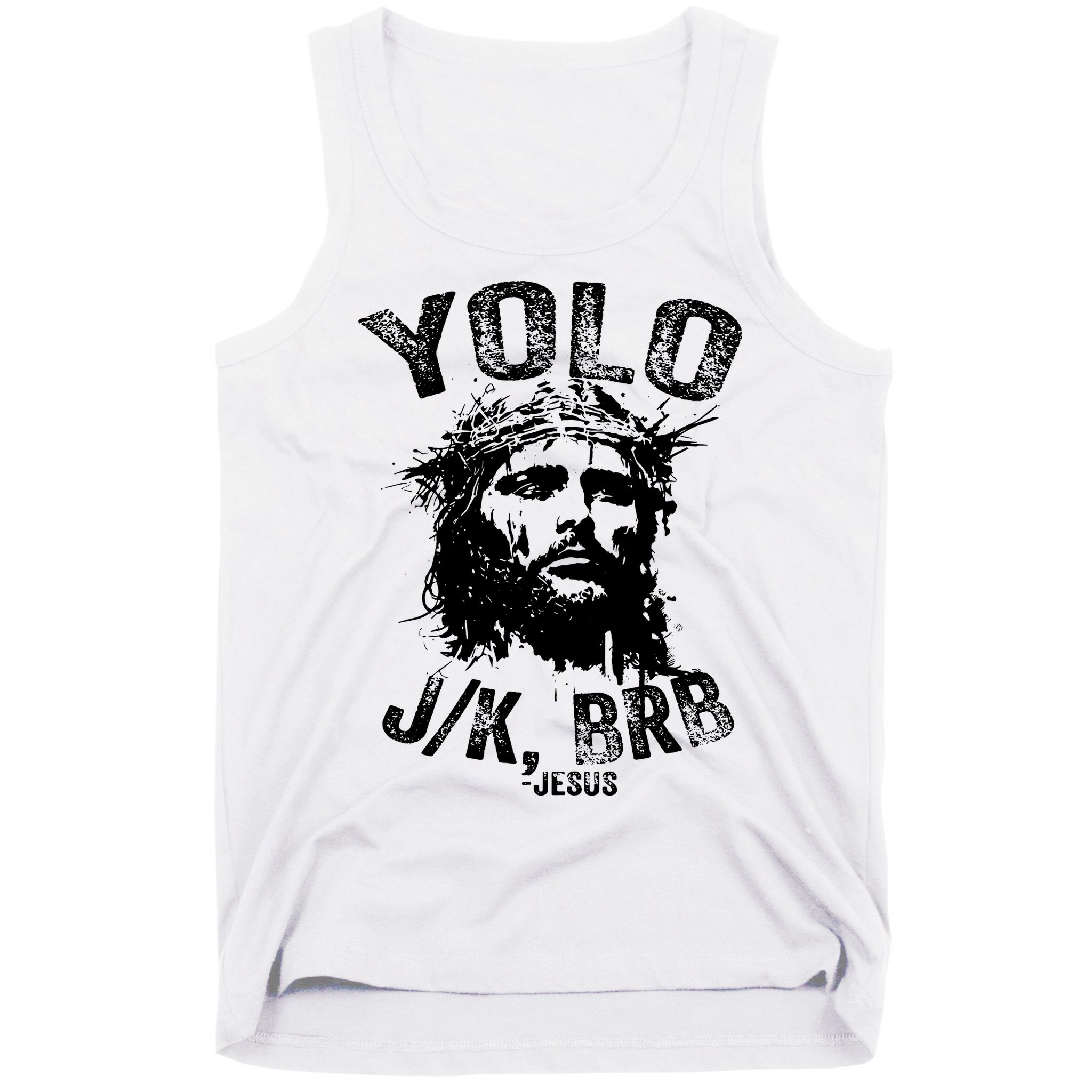 Yolo Jk Brb Jesus Funny Resurrection Christians Easter Day Tank Top