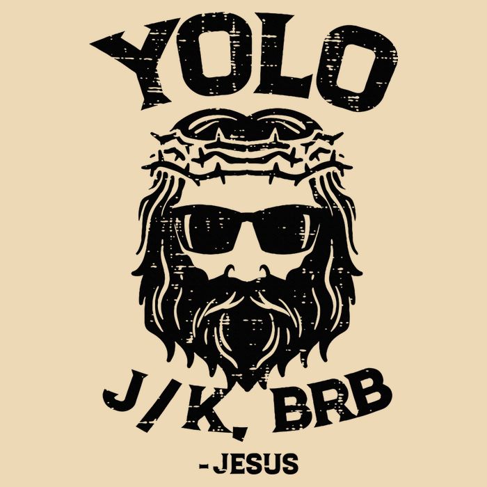 Yolo Jk Brb Jesus Funny Easter Day Ressurection Christians Drawstring Bag
