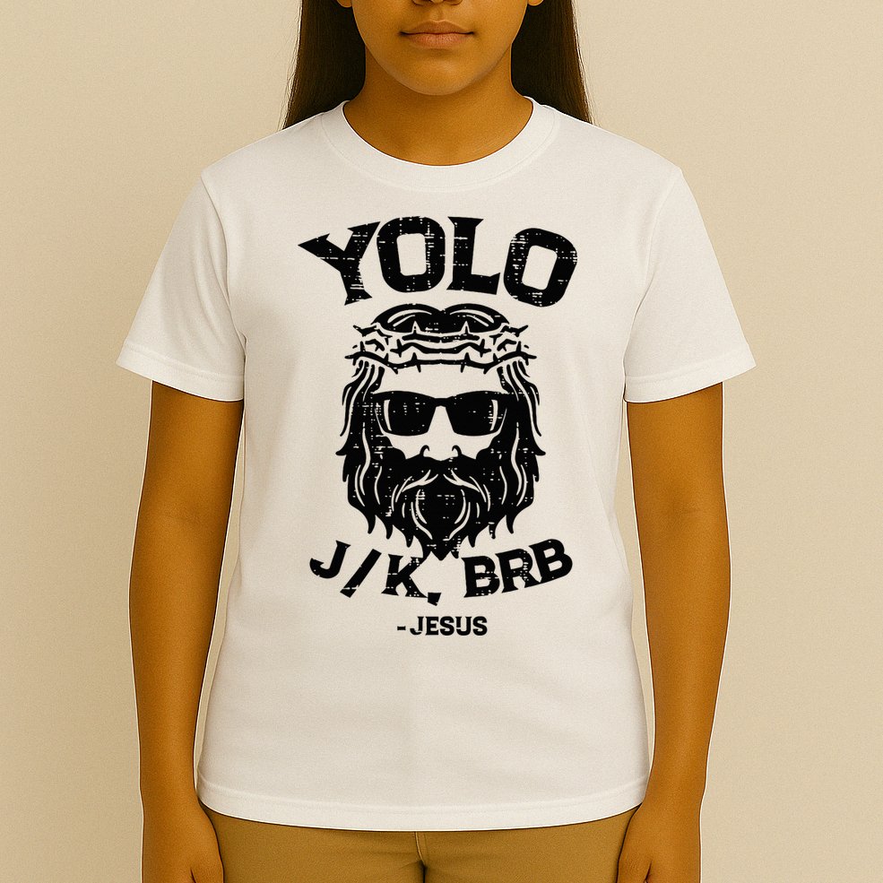 Yolo Jk Brb Jesus Funny Easter Day Ressurection Christians T-Shirt