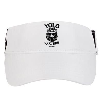 Yolo Jk Brb Jesus Funny Easter Day Ressurection Christians Adult Drive Performance Visor
