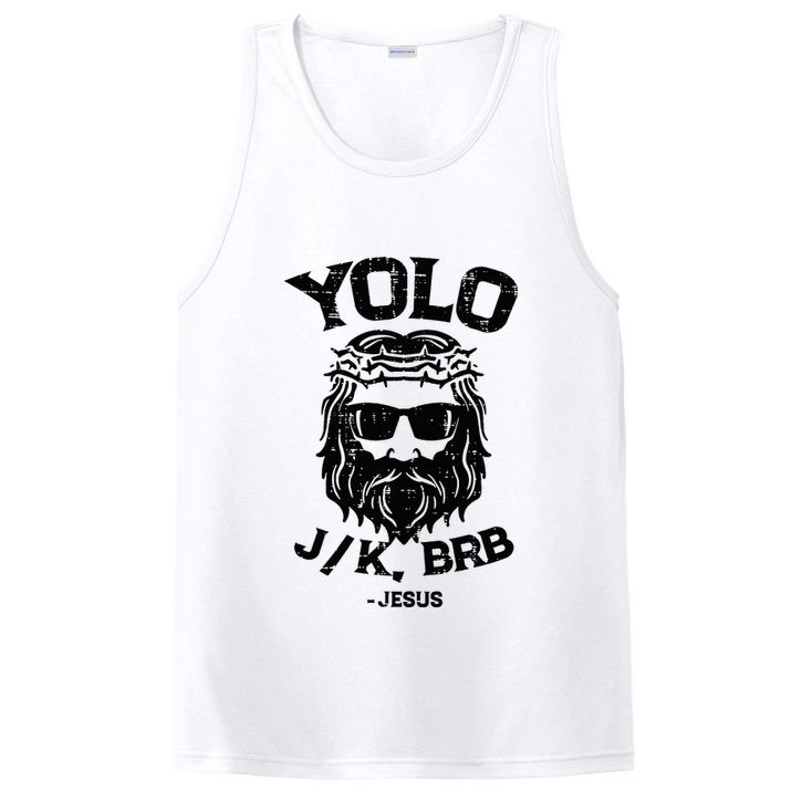 Yolo Jk Brb Jesus Funny Easter Day Ressurection Christians PosiCharge Competitor Tank