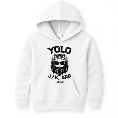 Yolo Jk Brb Jesus Funny Easter Day Ressurection Christians Kids Hoodie