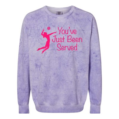 You've Just Been Served Volleyball Colorblast Crewneck Sweatshirt