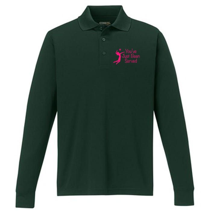 You've Just Been Served Volleyball Performance Long Sleeve Polo