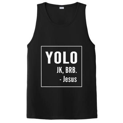Yolo Jk Brb Jesus Christian Catholic Funny PosiCharge Competitor Tank