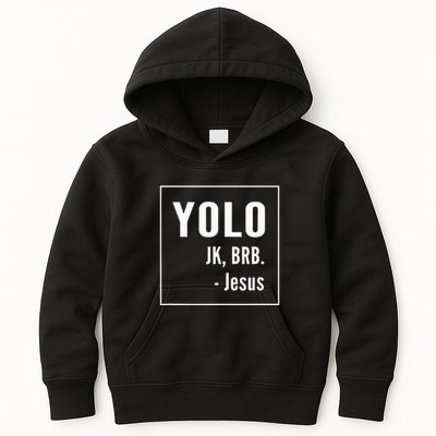 Yolo Jk Brb Jesus Christian Catholic Funny Kids Hoodie