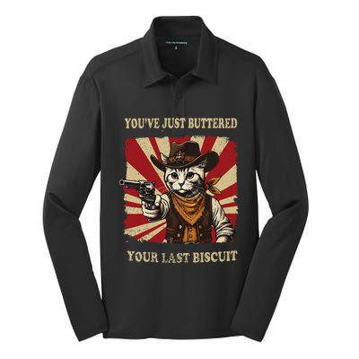 YouVe Just Buttered Your Last Biscuit Western Cat Cow Silk Touch Performance Long Sleeve Polo