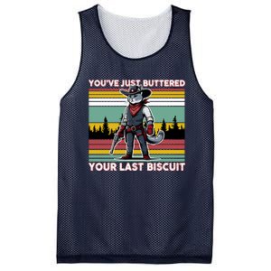 YouVe Just Buttered Your Last Biscuit Western Cowboy Cat Mesh Reversible Basketball Jersey Tank