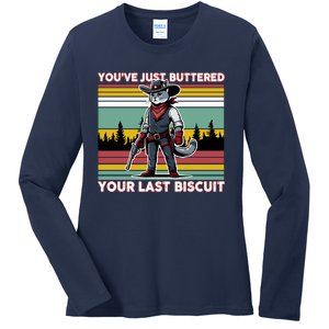 YouVe Just Buttered Your Last Biscuit Western Cowboy Cat Ladies Long Sleeve Shirt